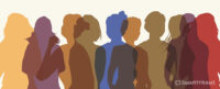 Colored semi-transparent overlapping silhouettes of different people on a white background. Used to illustrate the SmartFrame article: Google's Topics API: Everything you need to know